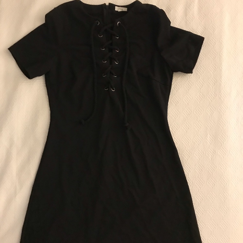 Lace Up Shift Dress